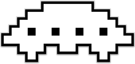 Space Invaders Alien Png Cutout (black, lavender, white, silver)