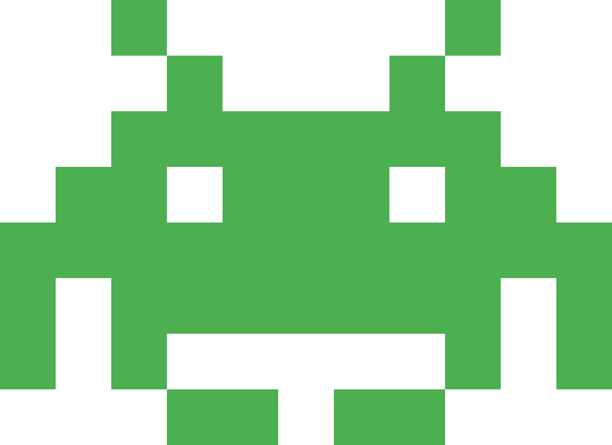 Space Invaders Alien Png Picture (black, gray, white)