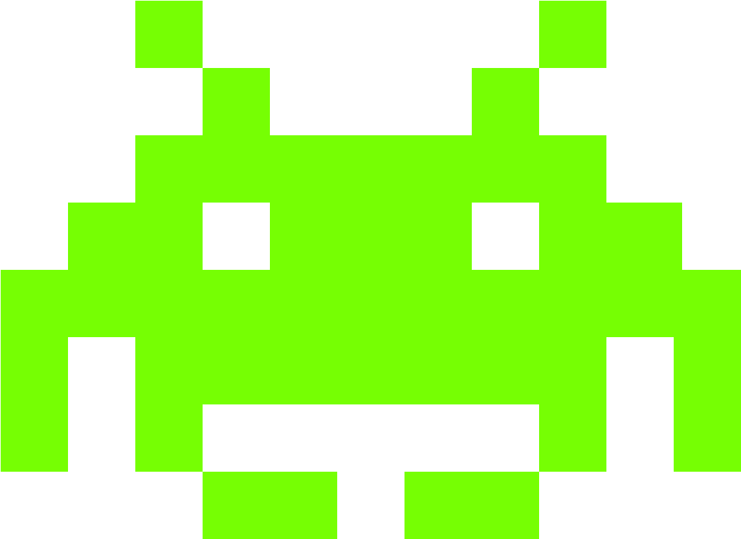 Space Invaders Alien Transparent (black, lime, olive)