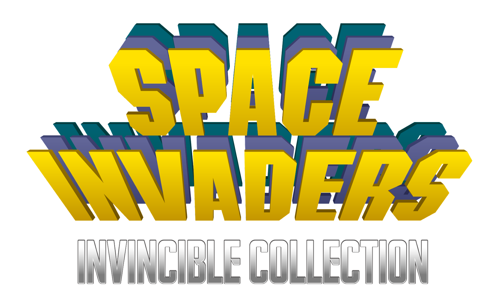 Space Invaders Logo Png (gold, black, teal, maroon)