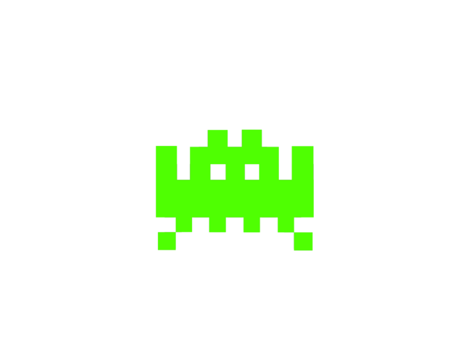 Space Invaders Png File (black, lime)