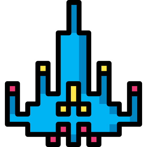 Space Invaders Ship Png Photo (greenish blue, black, teal)