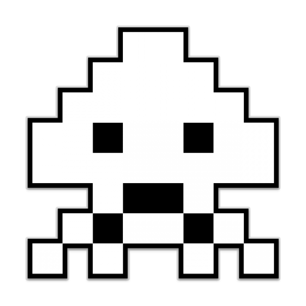 Space Invaders Transparent Png (black, silver, white, gray)