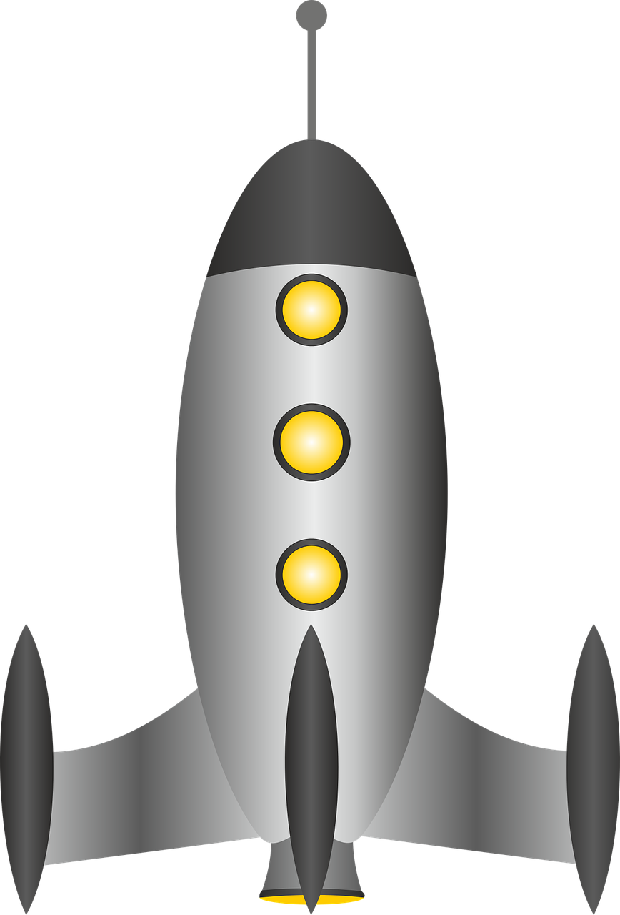 Spacecraft Rocket Png File (black, gray, silver)