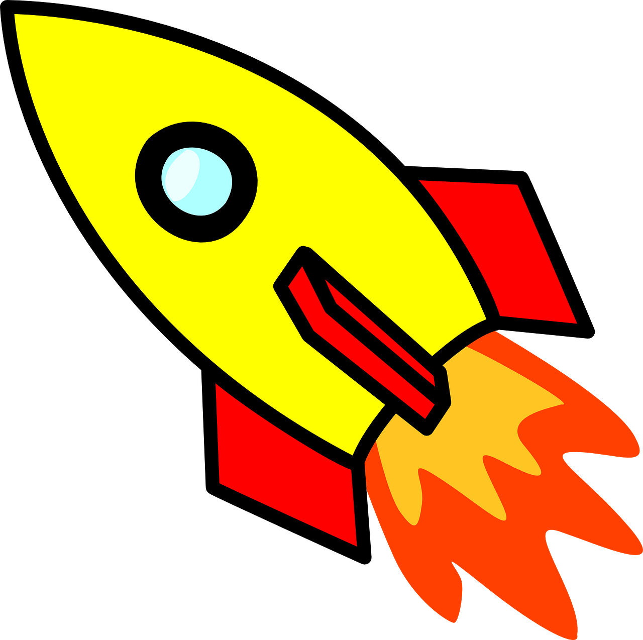 Spacecraft Rocket Png Pic (gold, black, red, yellow)