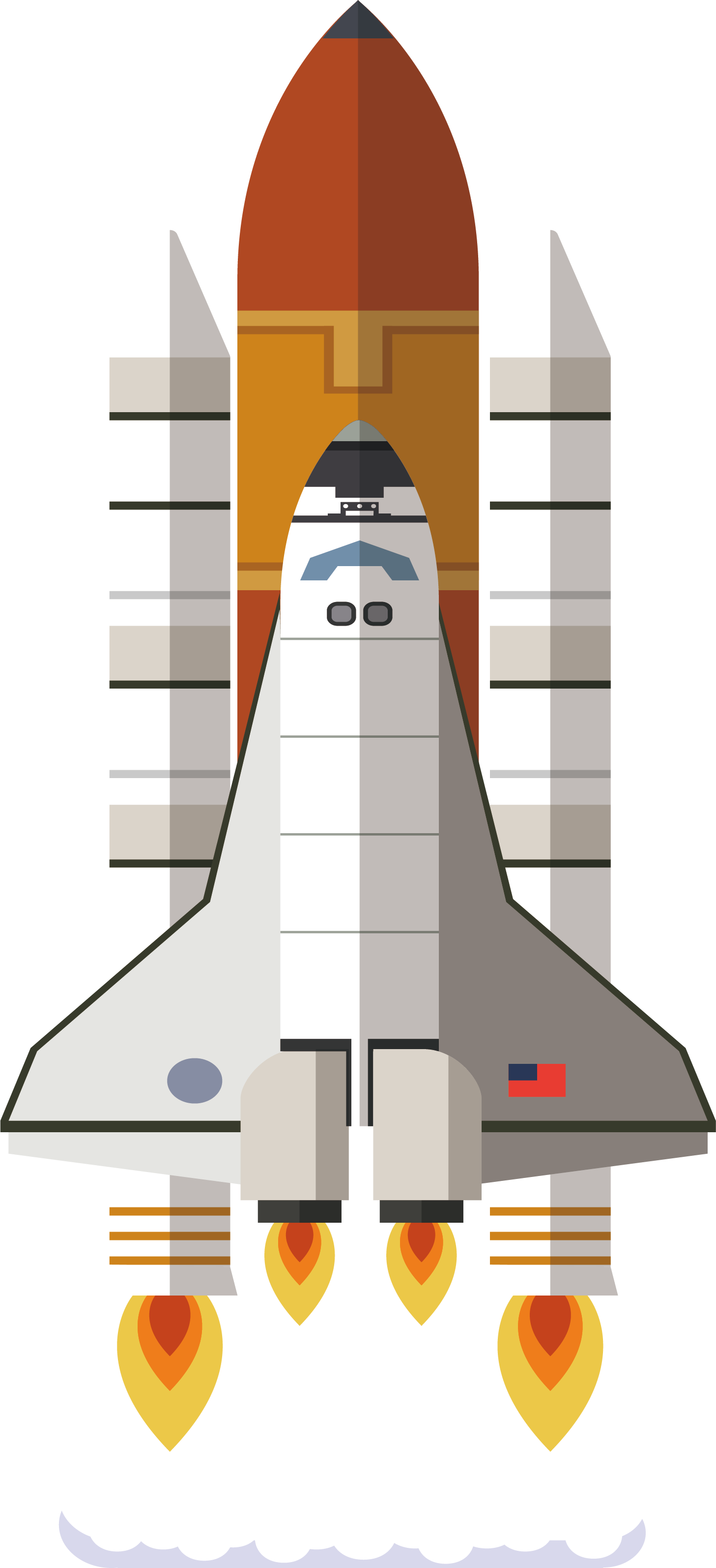 Spacecraft Rocket Transparent (chocolate, gray, white, silver, beige)