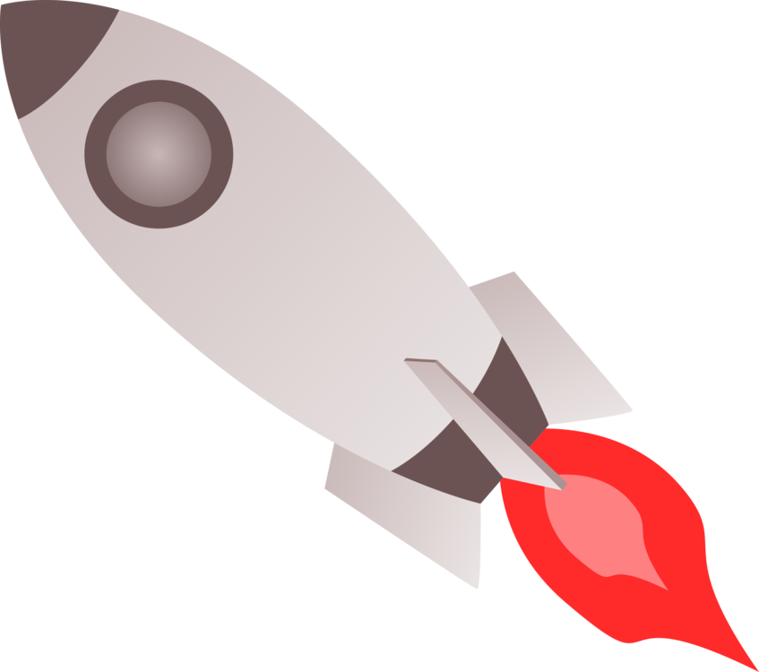 Spacecraft Rocket (gray, black, red, silver, salmon)