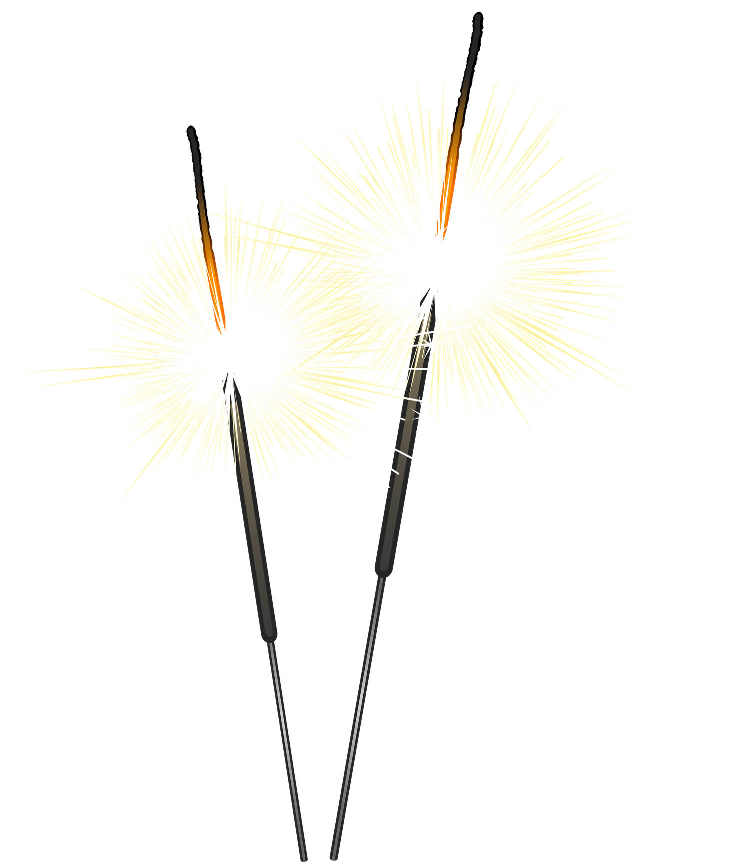 Sparkler Png Clipart (white, black)