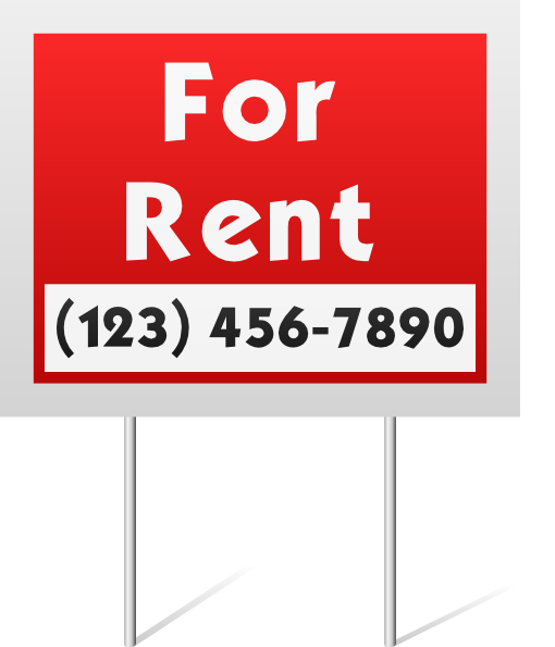 Apartment For Rent Sign Transparent (lavender, white, silver)