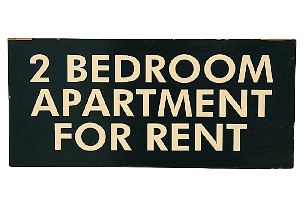 Apartment For Rent Sign (black, white)