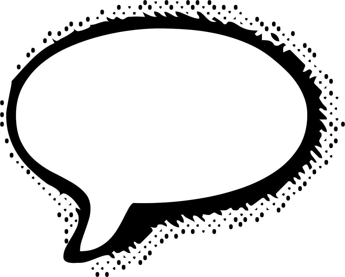 Speech Bubble Png File (black, lavender, white, silver)