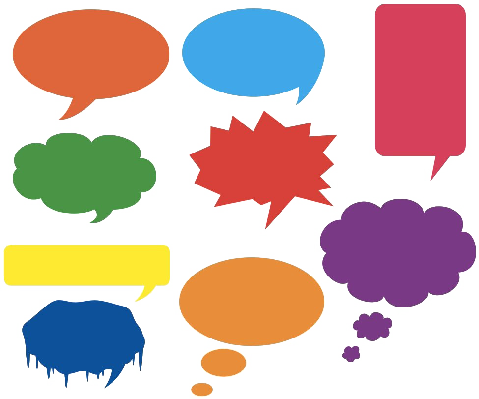 Speech Bubble Png Photos 1 (white, purple, chocolate, greenish blue, gray)