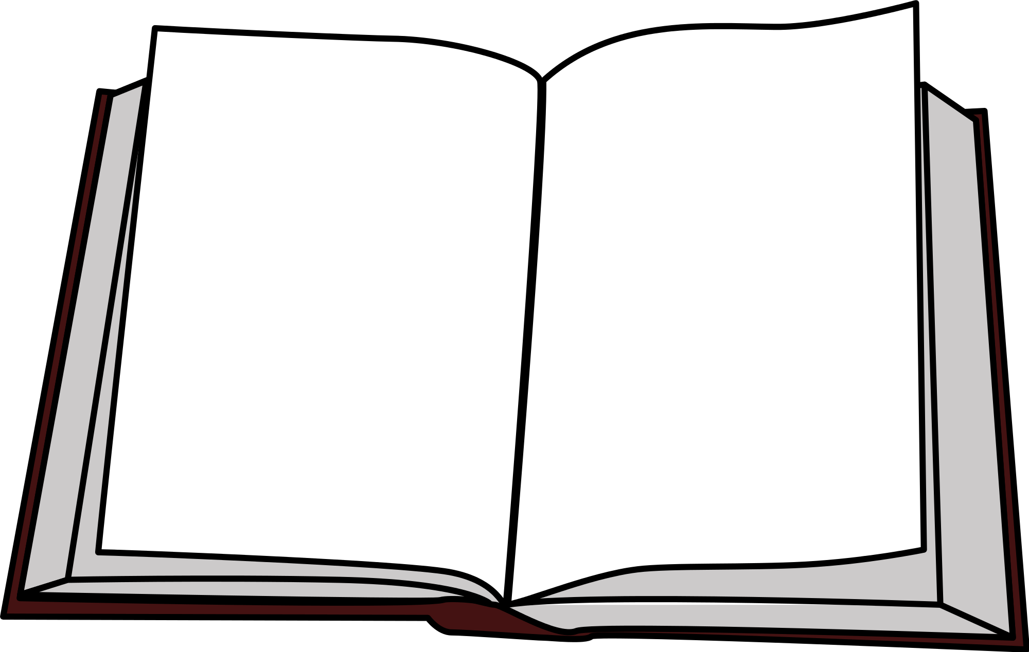 Open Book Png Pic (black, white, silver)