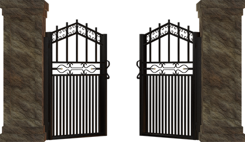 Open Gate Transparent Png (black)