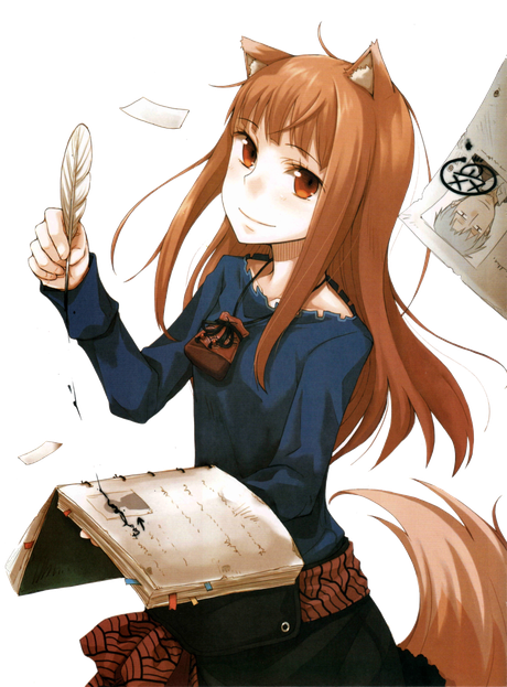 Spice And Wolf Transparent Background (white, black)