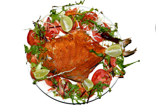 Spicy Fried Fish Png Transparent Image (black, white)