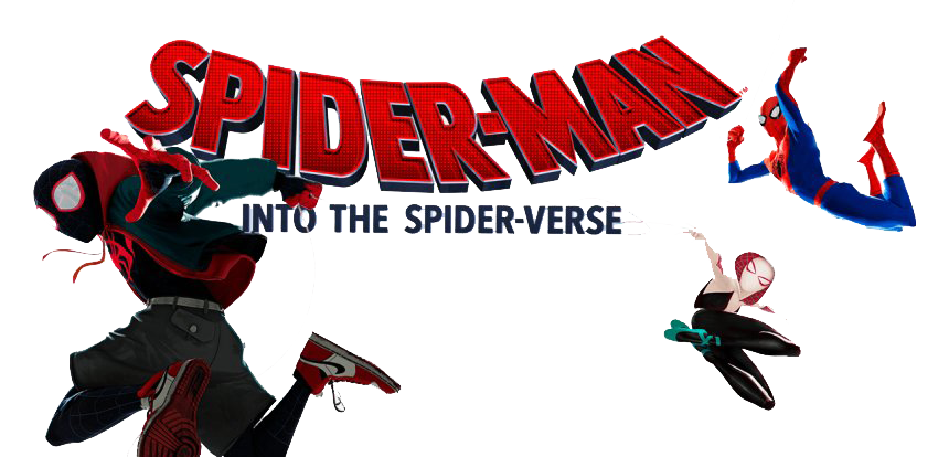 Spider Man Into The Spider Verse Logo Png File (white, black, red)