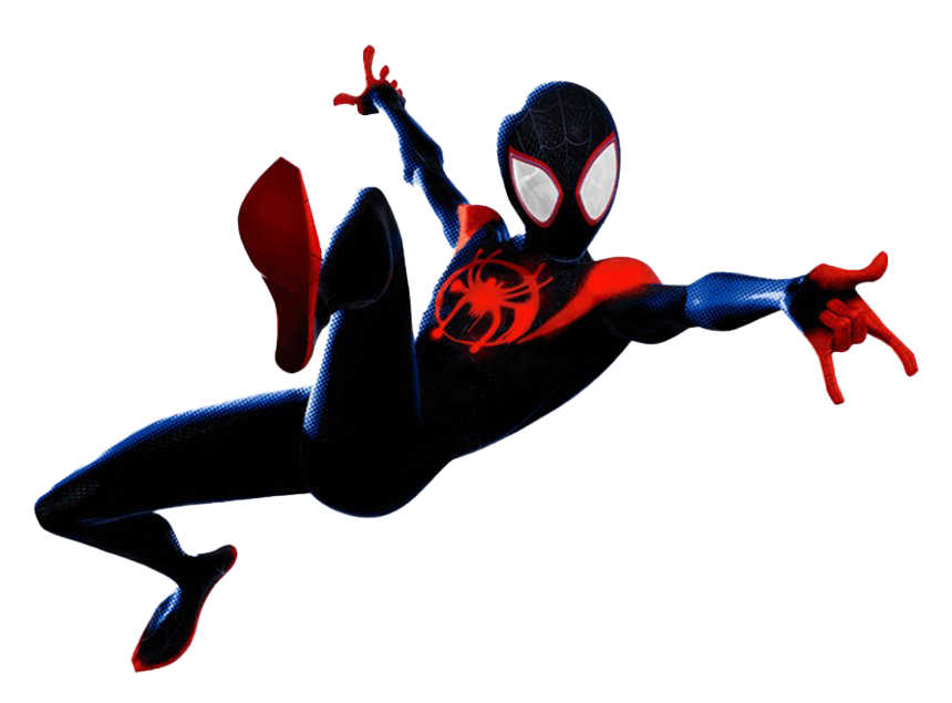 Spider Man Into The Spider Verse Png Clipart (white, black)