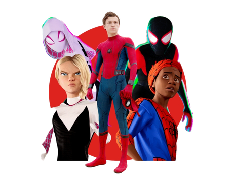 Spider Man Into The Spider Verse Png Image (black, red)