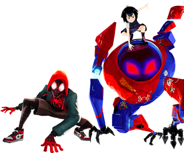 Spider Man Into The Spider Verse Png Picture (black, red)