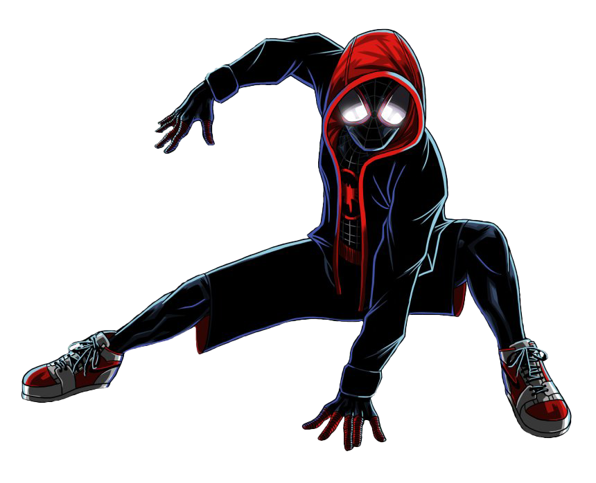 Spider Man Into The Spider Verse Png Transparent Image (white, black)