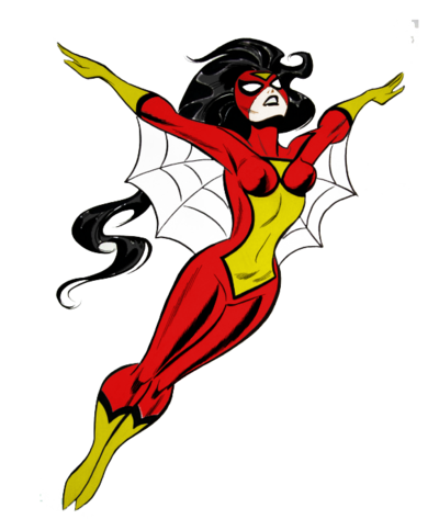 Spider Woman Png Pic (white, black, red)