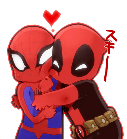 Spiderman And Deadpool Png Background Image (black, white, chocolate)