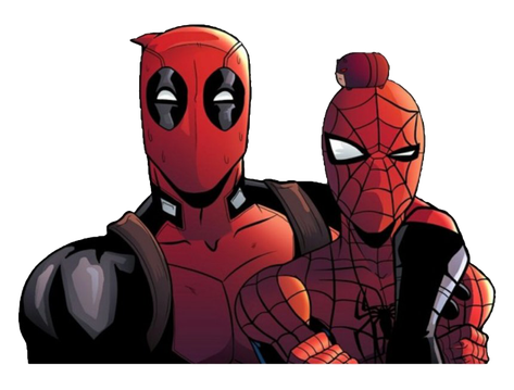 Spiderman And Deadpool Png Free Download (black)