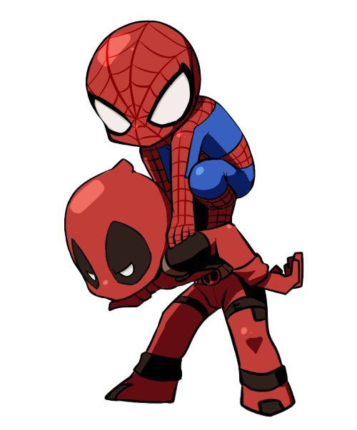 Spiderman And Deadpool Png Picture (beige, chocolate, white, black, maroon)