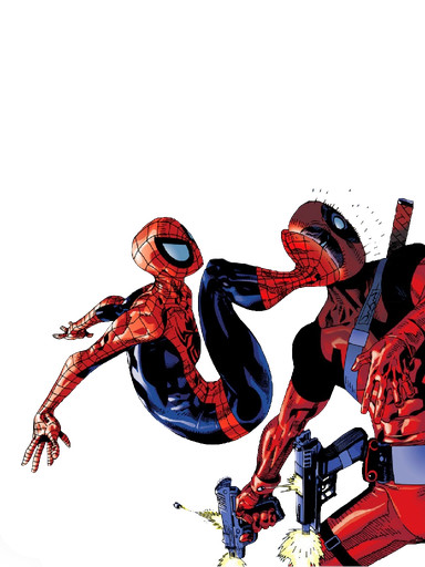 Spiderman And Deadpool Png Transparent Hd Photo (black)