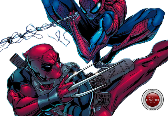 Spiderman And Deadpool Png Transparent Picture (black)