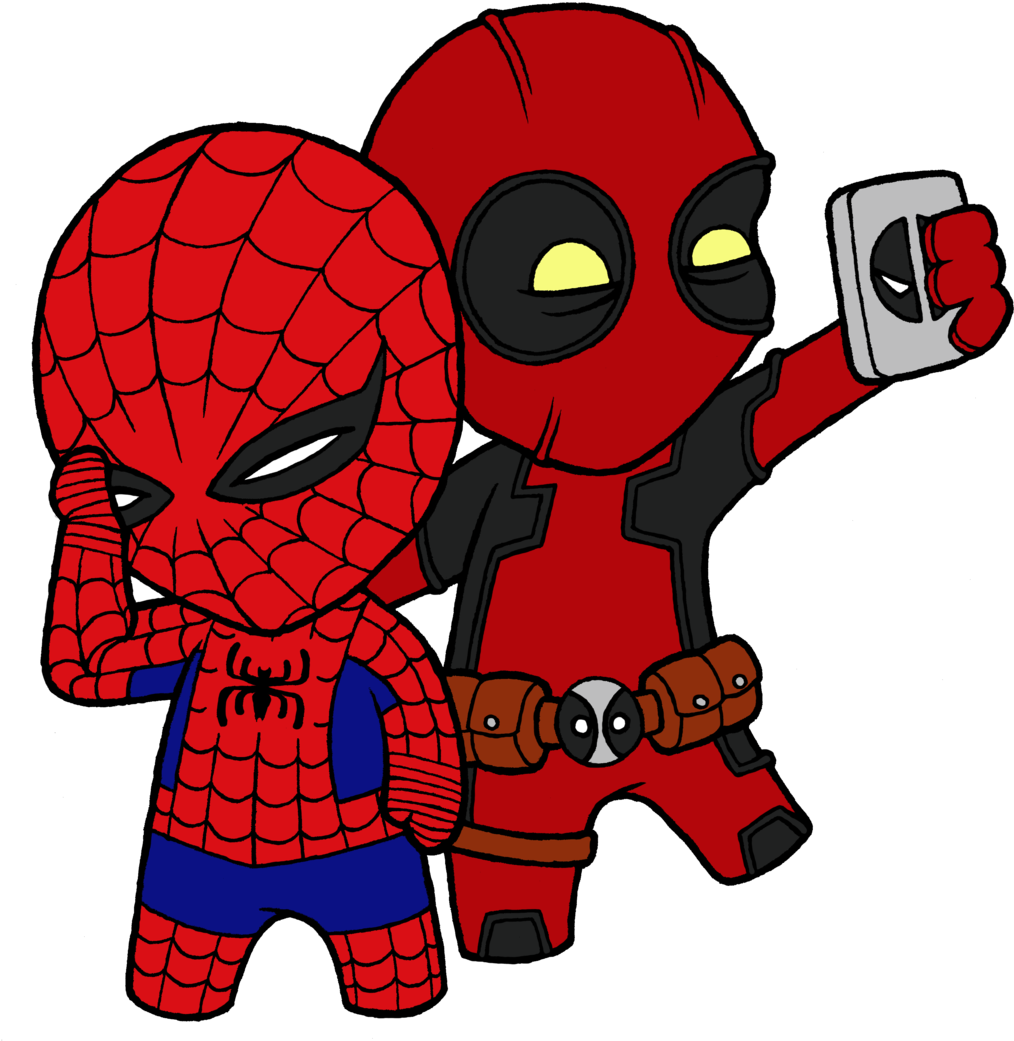 Spiderman And Deadpool Png Transparent (black, maroon, navy, red)