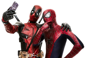 Spiderman And Deadpool Transparent Images Png (black, white)