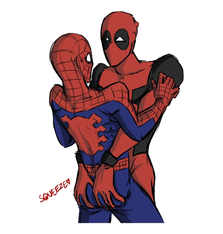 Spiderman And Deadpool Transparent Png (black, chocolate, indigo)