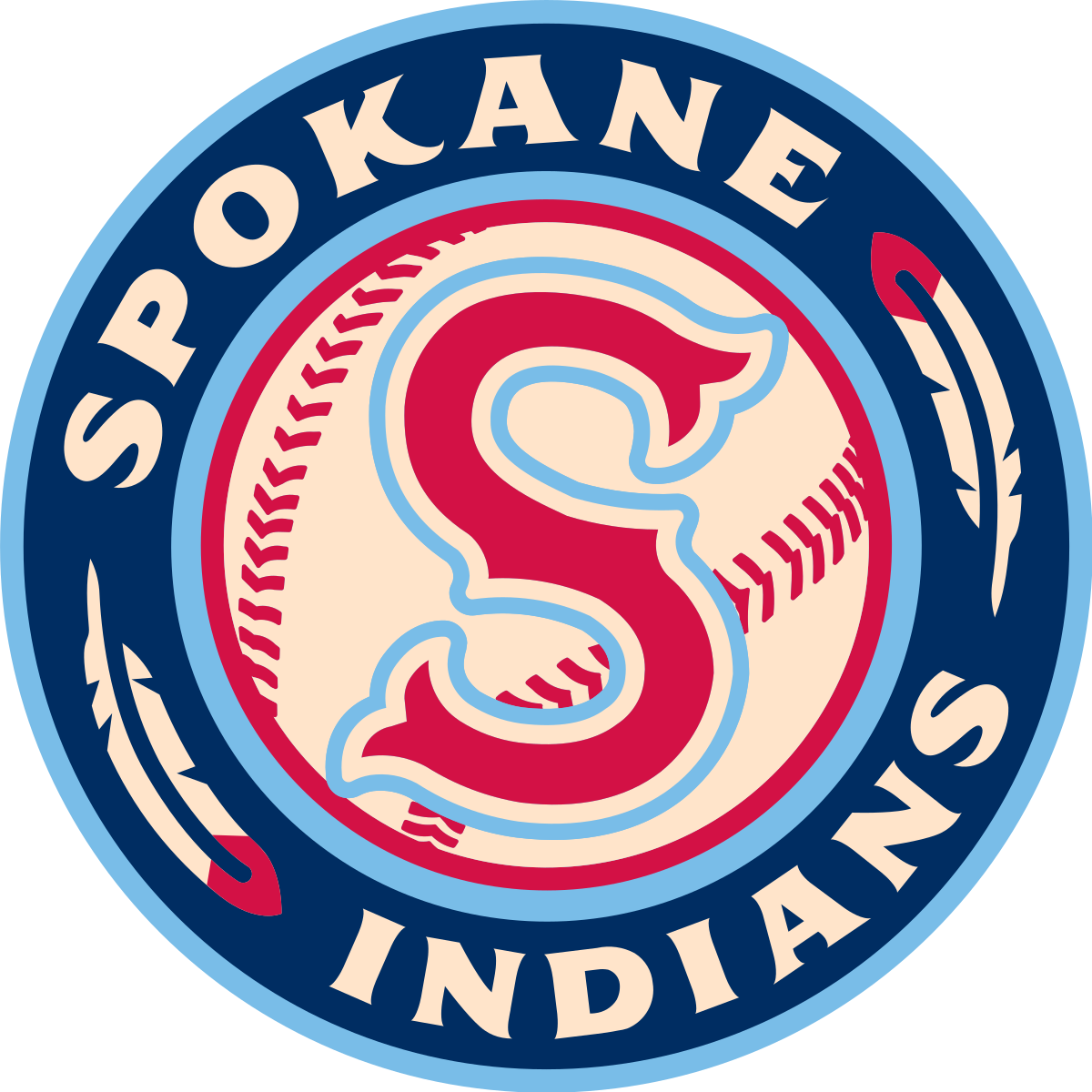 Spokane Indians Png File (navy, beige, black, red)