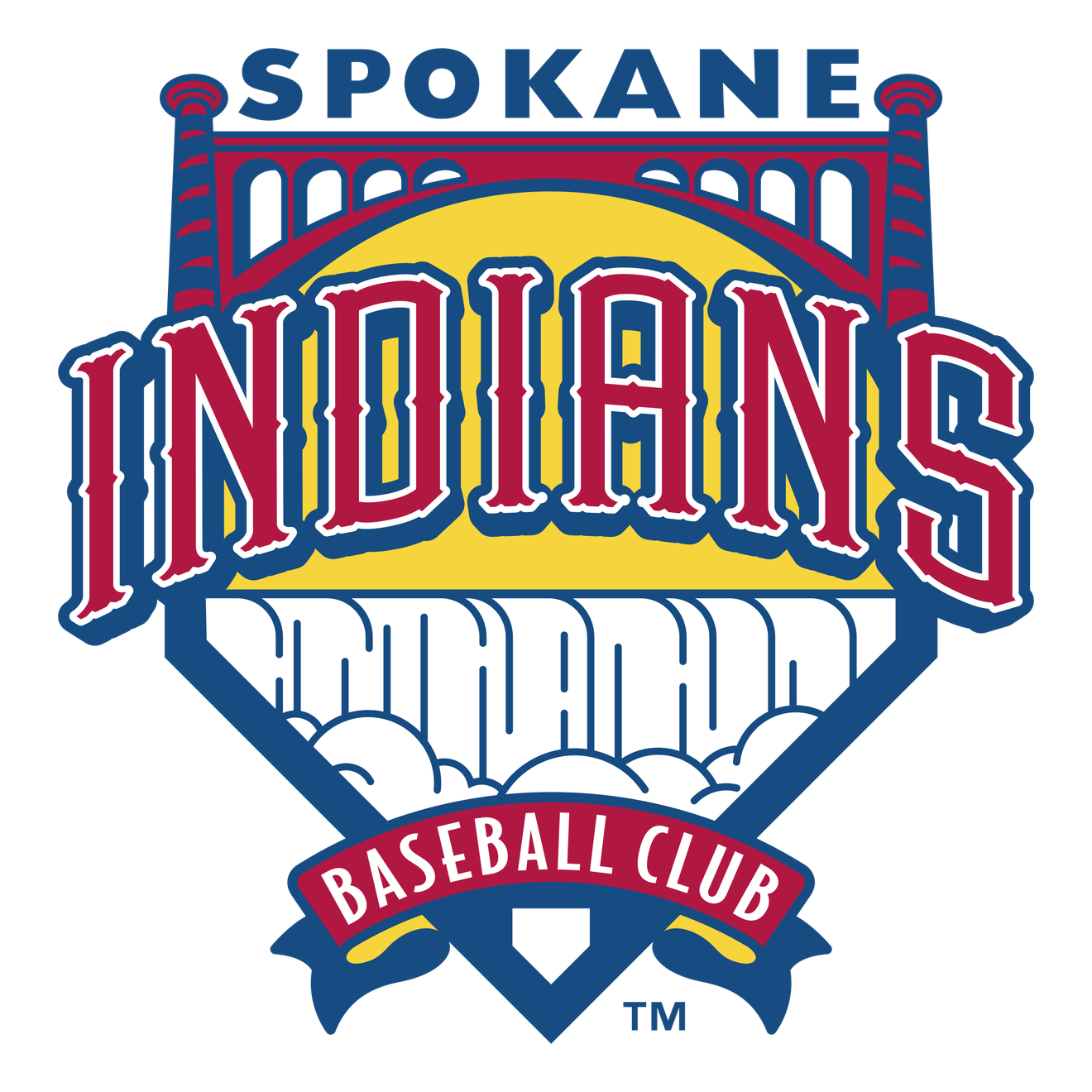 Spokane Indians Png (gold, white, teal, maroon, black)