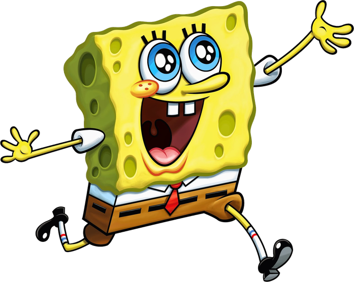 Spongebob Running Png File (white, yellow, black)