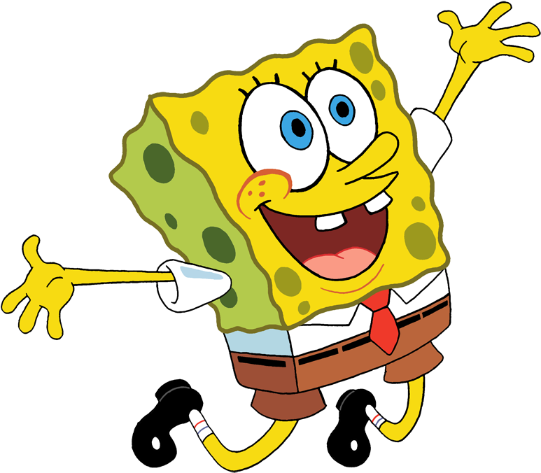 Spongebob Running Png (gold, white, maroon, black, gray)