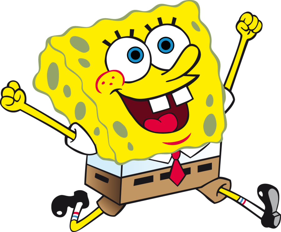 Spongebob Squarepants No Background (black, salmon, white, yellow)