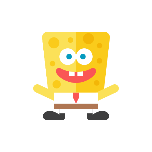 Spongebob Free Nobackground Png Icon Download (salmon, indigo, white, black, gold)