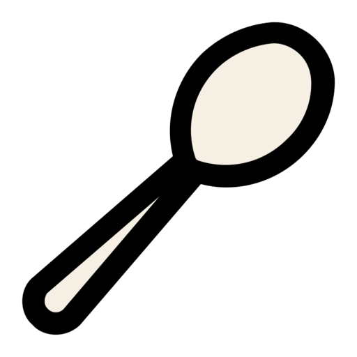 Spoon Breakfast Free Png Icon (beige, black)