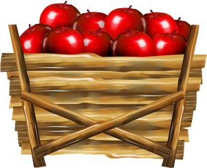 Apple Basket Transparent Png (salmon, black)