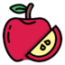 Apple Fruit Food Icon Pngpath Free Nobackground Png Icon Download (red, beige, purple, black)