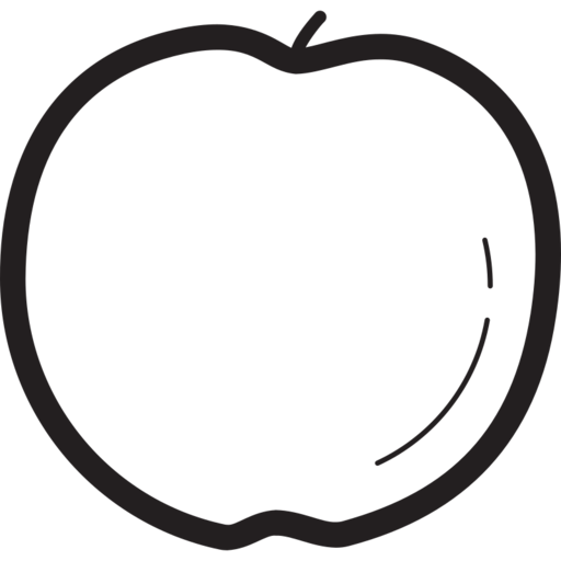 Apple Fruit Fruits Free Png Icon (black)