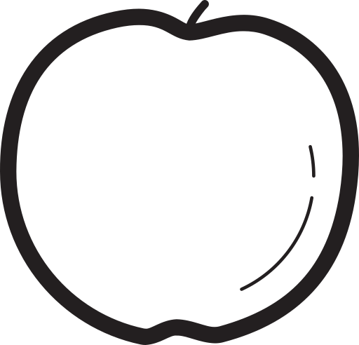 Apple Fruit Fruits Free Transparent Png Icon Download (black)