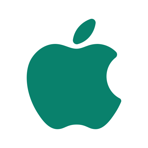 Apple Logo Icon Free Nobackground Png Icon Download (teal, black)