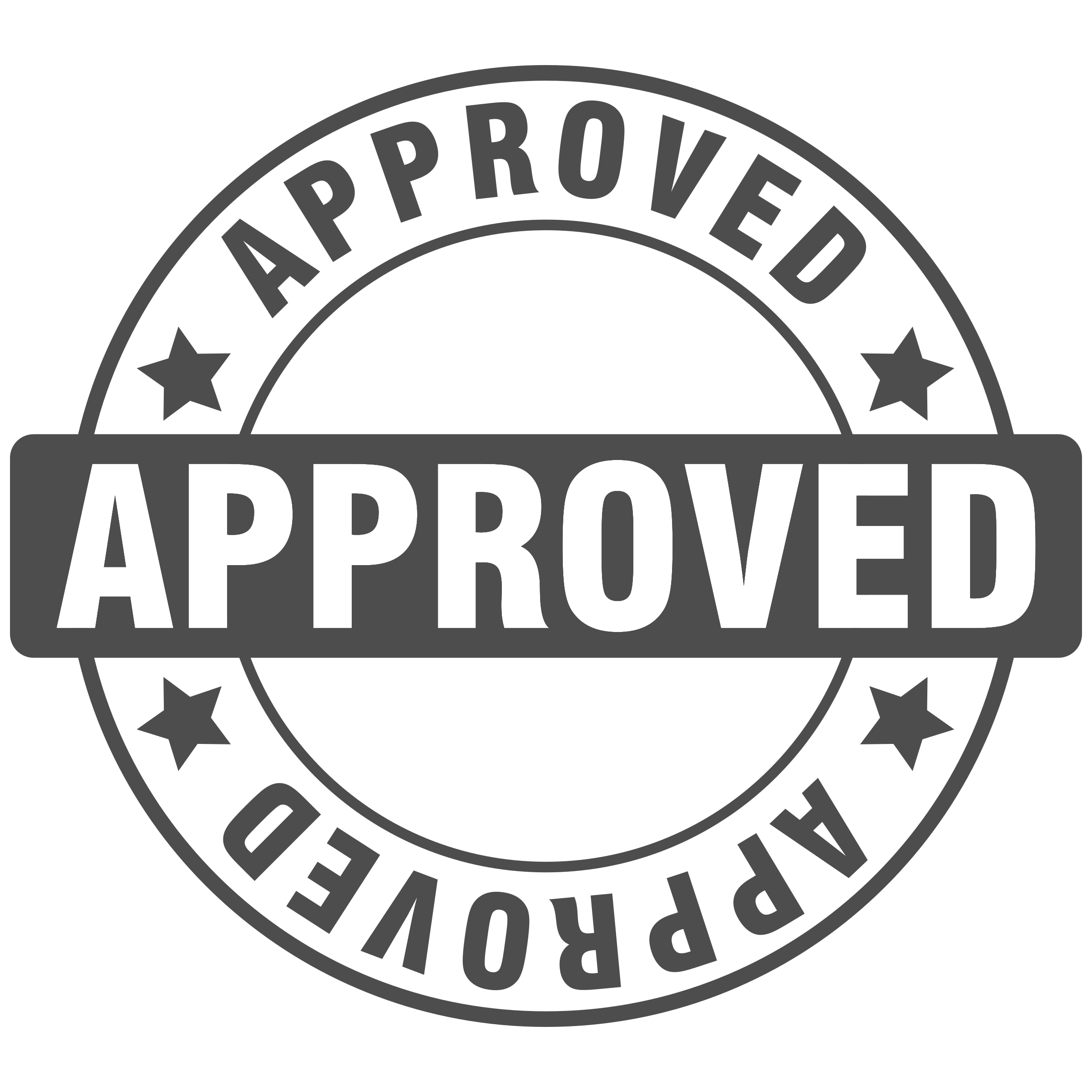 Approved Stamp Png Image (black, gray)