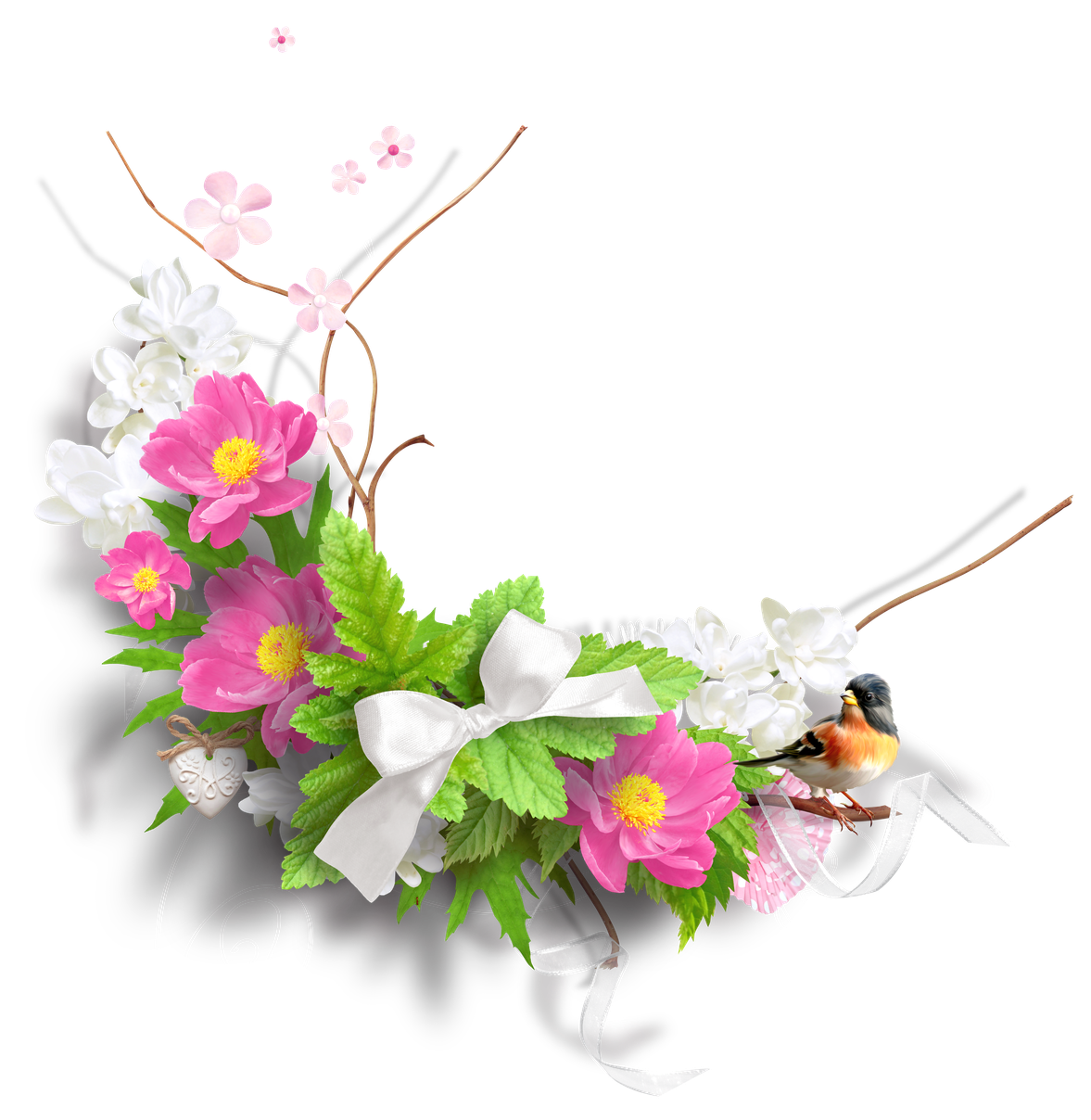 Spring Floral Decoration Png File (black)