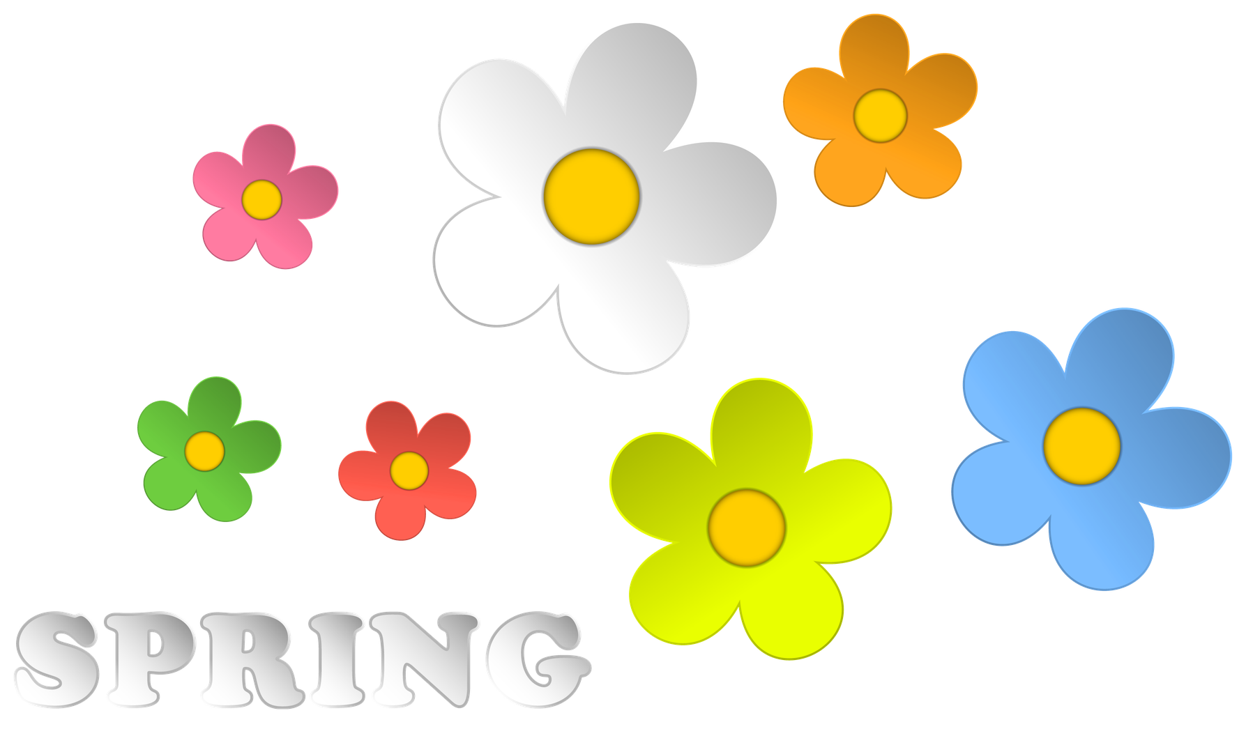 Spring Flowers Background Isolated Png (gold, white, black, silver, yellow)