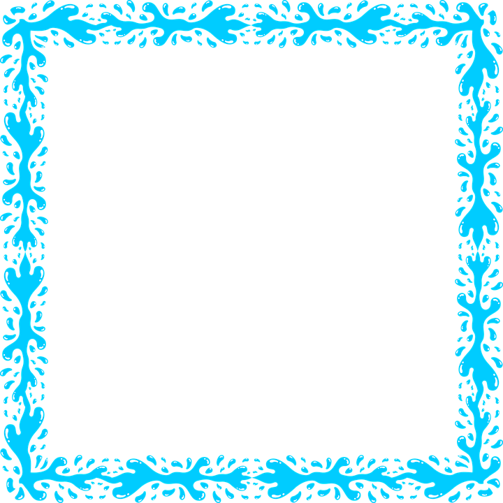 Aqua Border Frame Png Transparent Image (greenish blue, black)